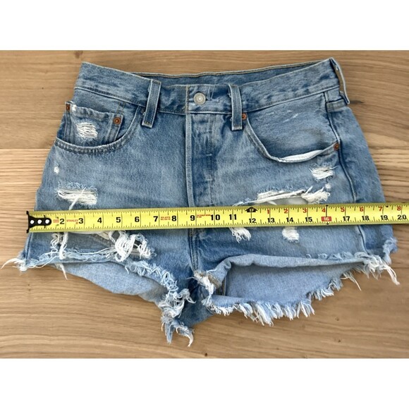 Levi's 501 Button Fly Cut Off Shorts Women's 27 Extreme Distress Bodycon Trashed - Picture 14 of 16